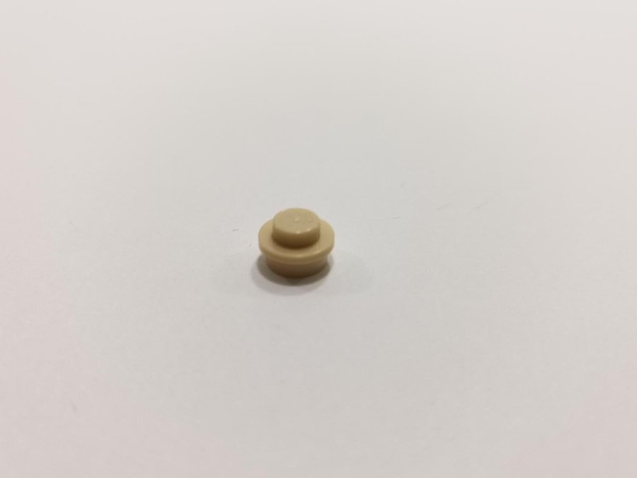 Lego - rund - plate - 1x1 - part 4073 - ljusbiege (tan)