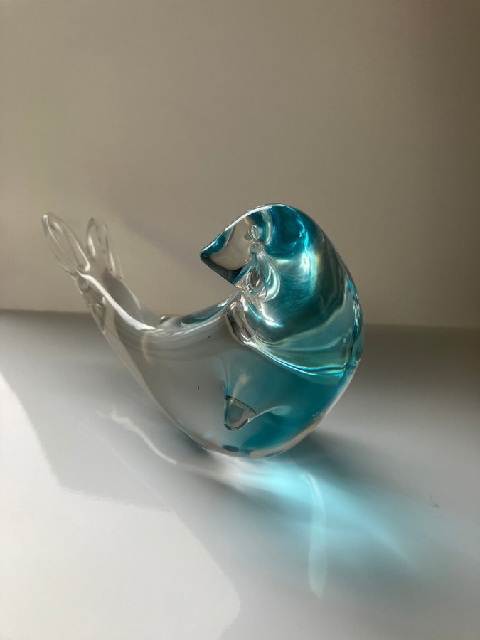 Glasfigur Säl Glasfigurin 18 cm vikt 667 gram * Utpris 1 kr