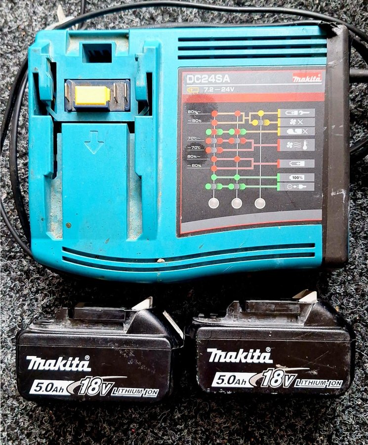 Makita Laddare och 2 Batterier 5.0 18V