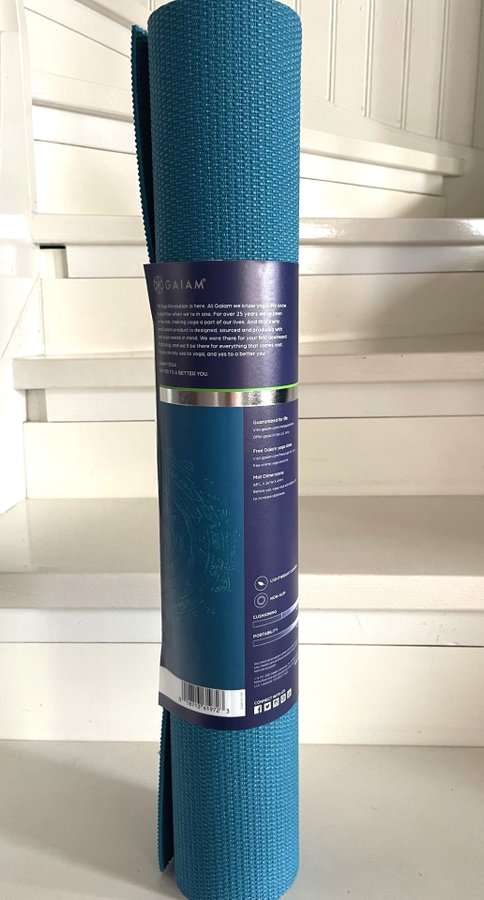 Gaiam Classic Yoga Mat - Stabiliserande Grepp, Turkos, Ny, Ouppackad