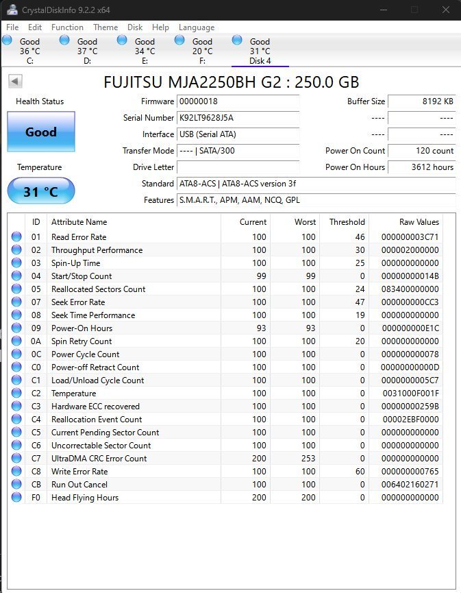 Lacie 250 GB Extern Hårddisk