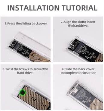 M.2 NVME PCIe SATA SSD-fodral USB Typ C 10 Gbps