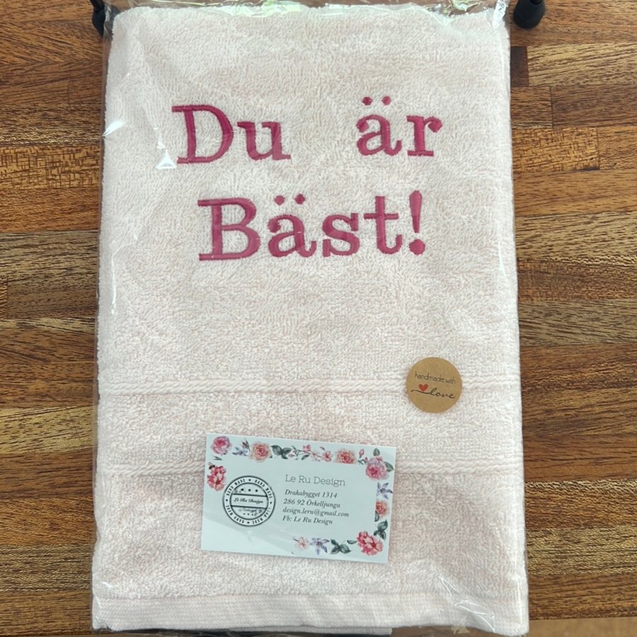 Broderat handduk 50cm x 100cm, Du är Bäst!