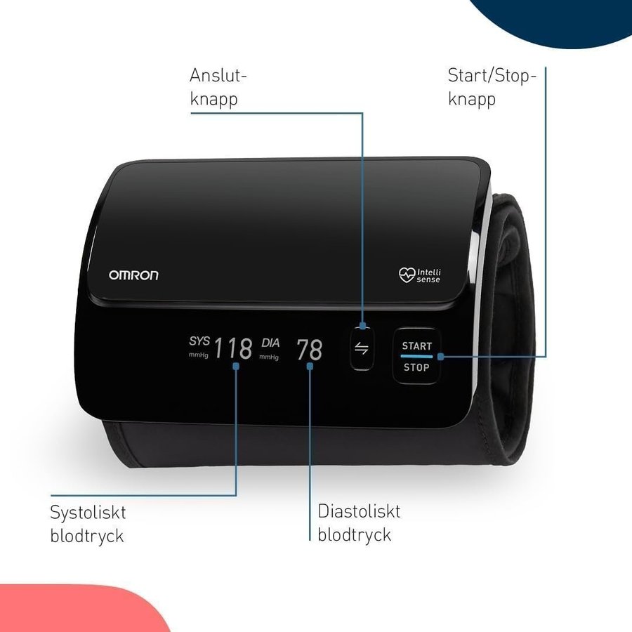 Omron EVOLV Smart Blodtrycksmätare - Trådlös, Bluetooth, Extremt Lättanvänd