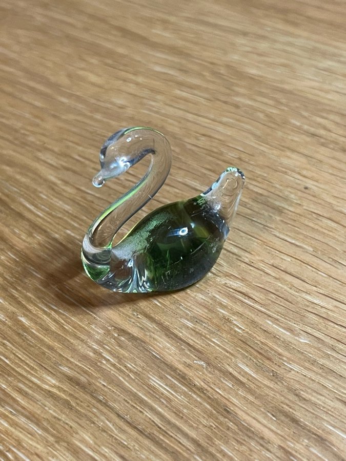 Glas Svan Figur mini grön