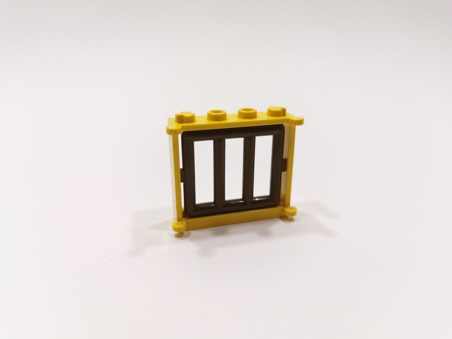 Lego - fönster - galler - 1x4x3 - part 6016 - brun (old brown)