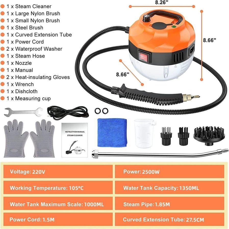 NY 2500 W bärbar högtrycksångare | 12-delars set | 1lit tank | Ordpris 899kr