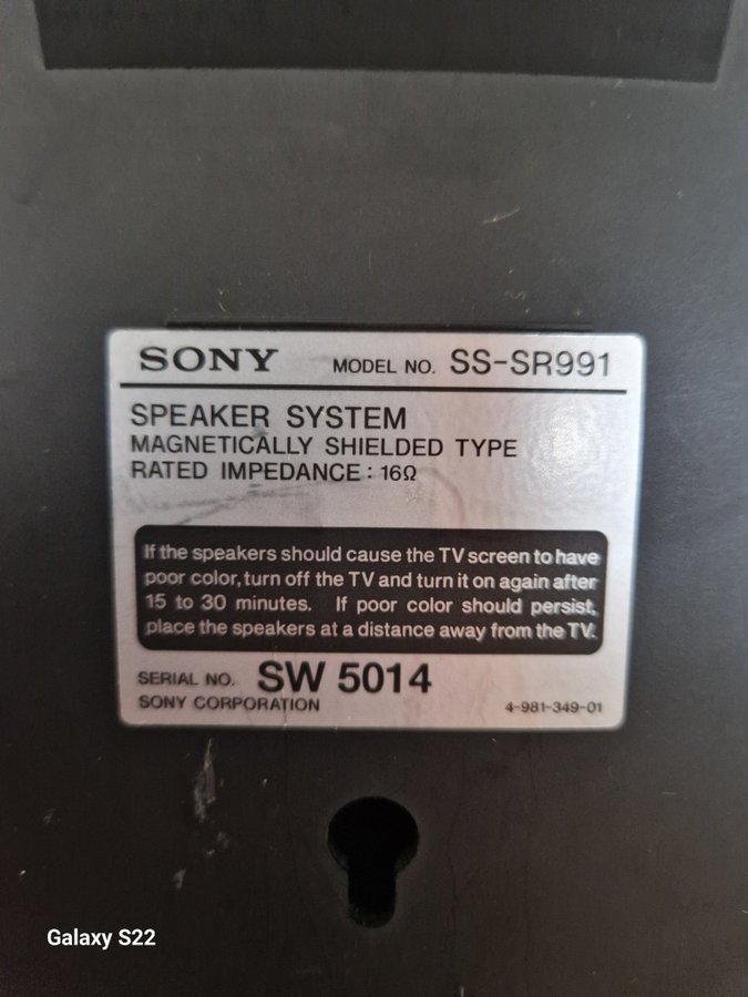 Sony SS-SR991 högtalare