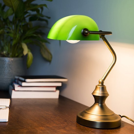 Bureaulamp met groene kap