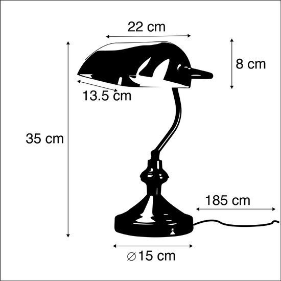 Bureaulamp met groene kap