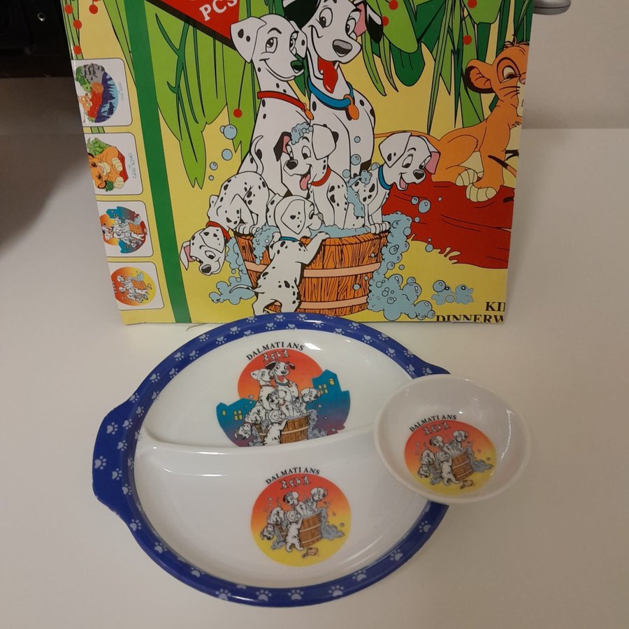 Dalmatiner barnservis 2 delar , Dalmatian children's tableware 2 parts