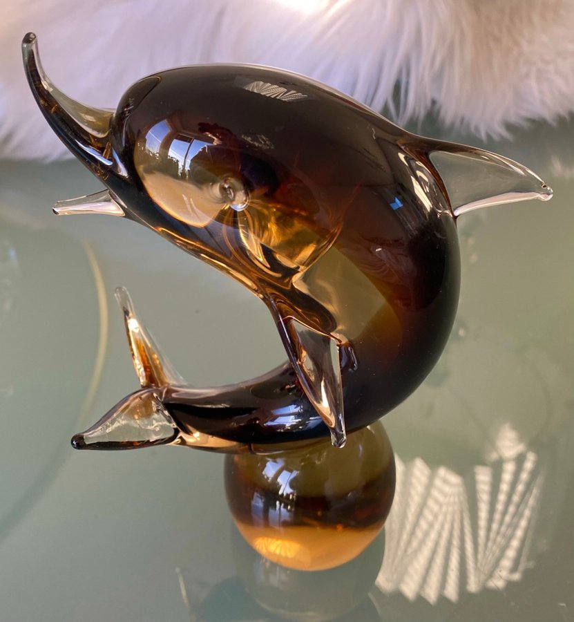 glasfigur Delfin, konstglas