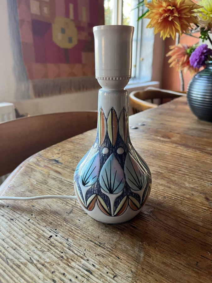 Vintage Keramiklampa Design Ulla Ahlgren Nila Alingsås Keramik Retro 60