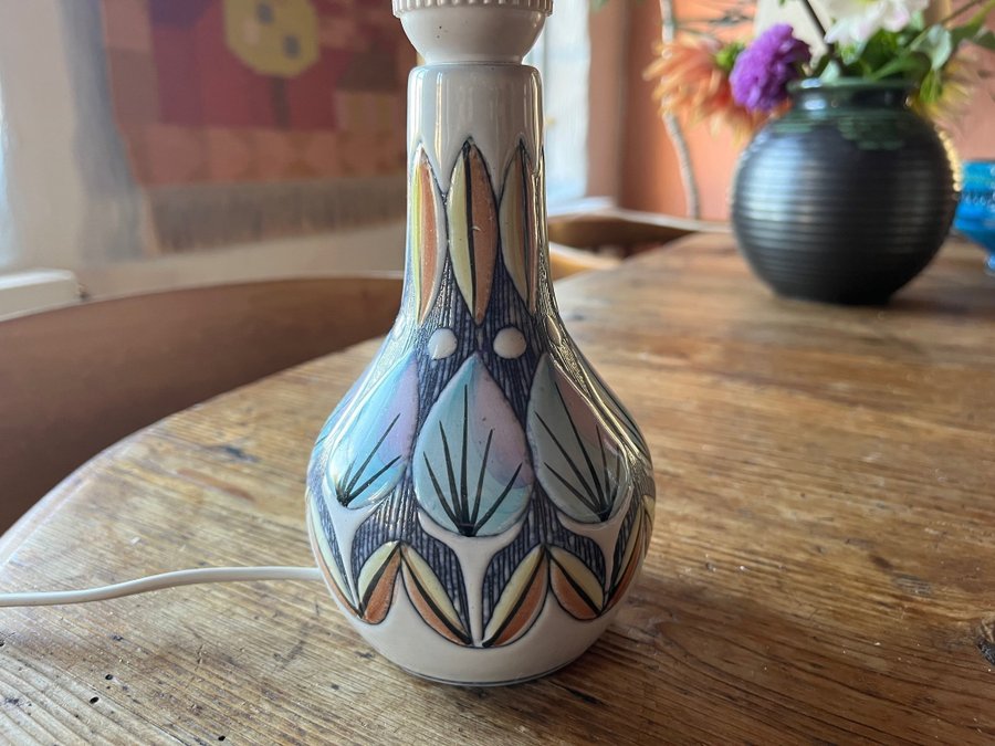 Vintage Keramiklampa Design Ulla Ahlgren Nila Alingsås Keramik Retro 60