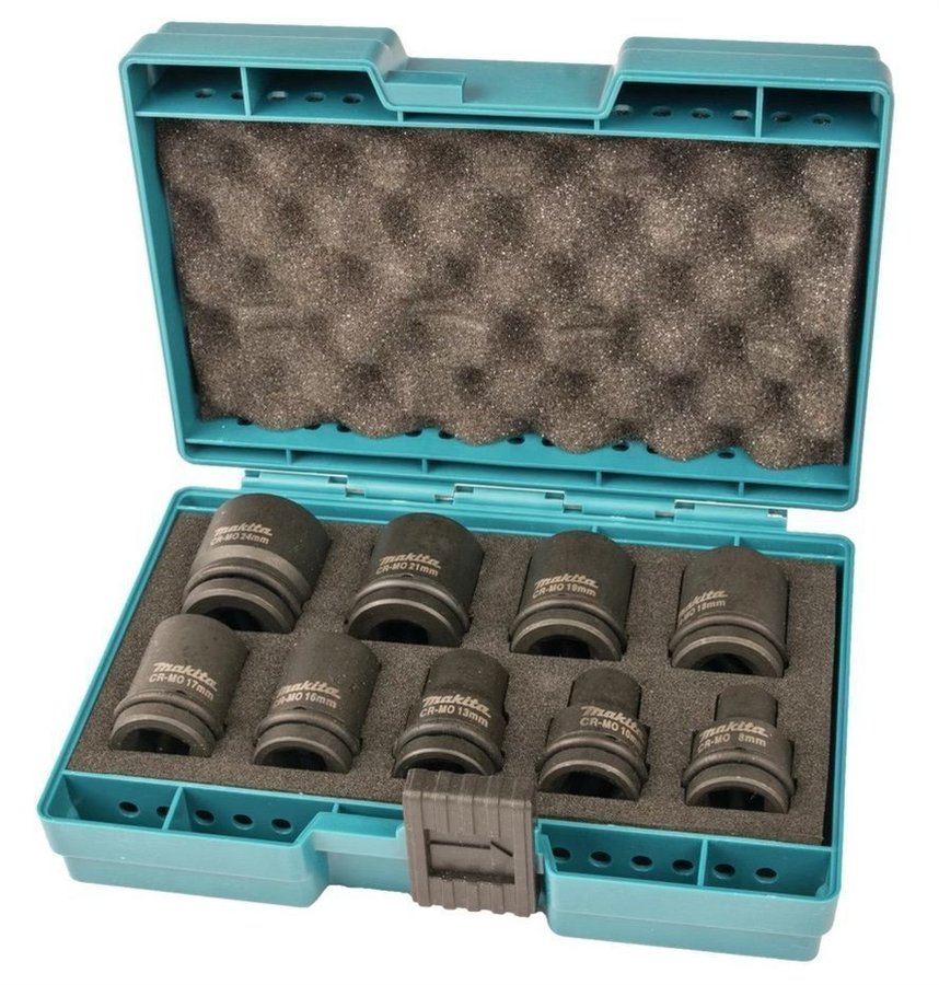 Makita Krafthylssats 1/2" 9 delar 8-24mm