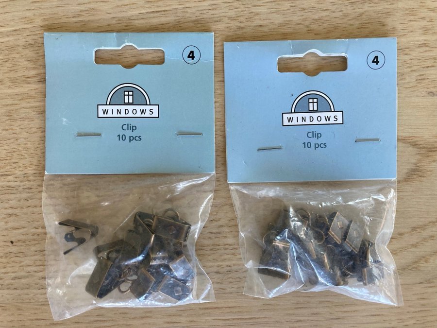 JYSK clips 2 pack / gardinkrok med klämma / 20 st