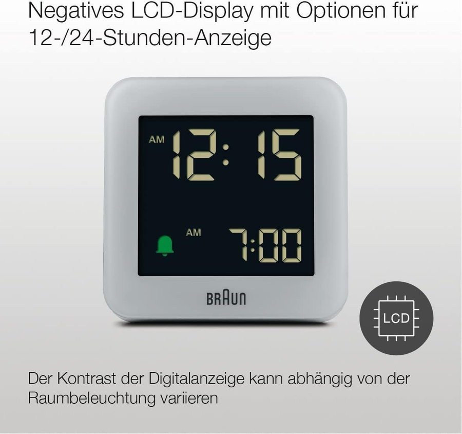 Braun BC09G Digital Väckarklocka i Grå – 100 Years Limited Edition