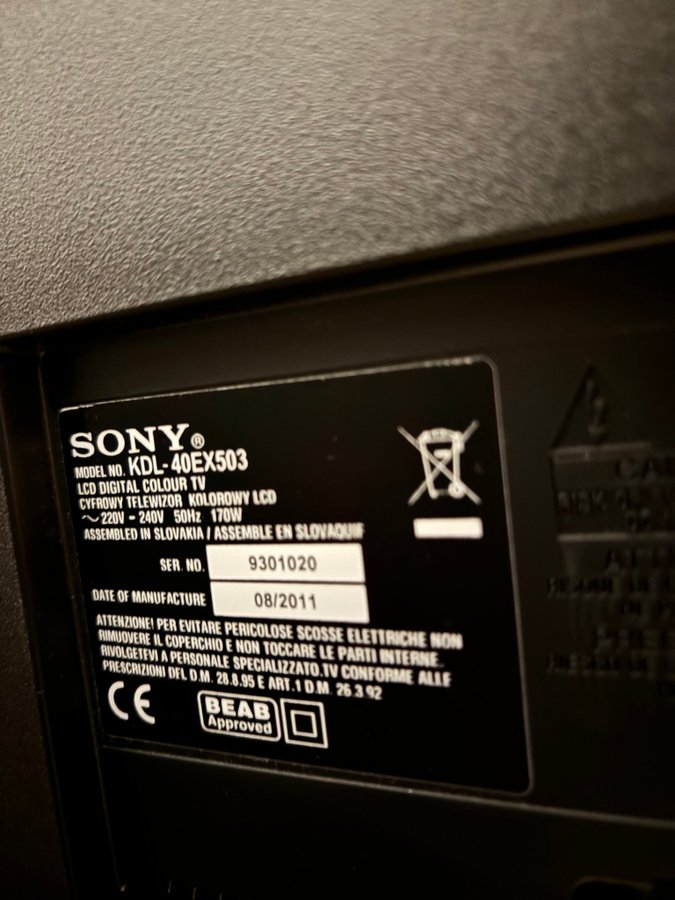 Tv Sony Bravia KDL-40EX503