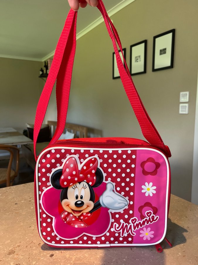 Minnie Mouse Lunch Bag väska skolväska Disney rosa röd samlarobjekt