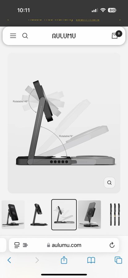 Magsafe charger Aulumu M01 -4in1 (extra usb c fast charg)