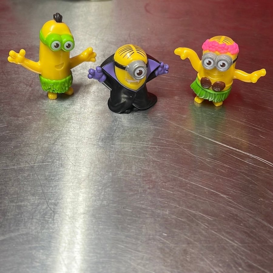 3 stycken Minions figurer