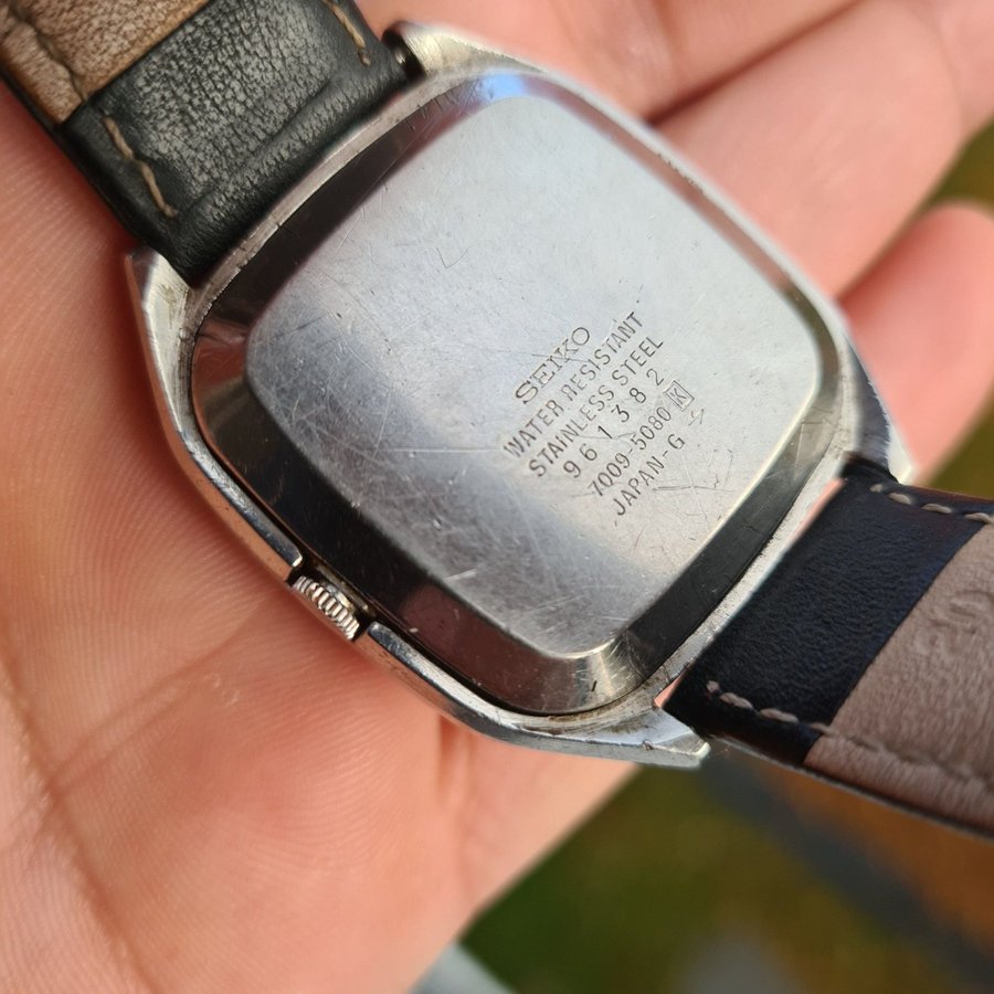 Unik Stor Vintage Seiko 5 Automatisk Klocka,Blå