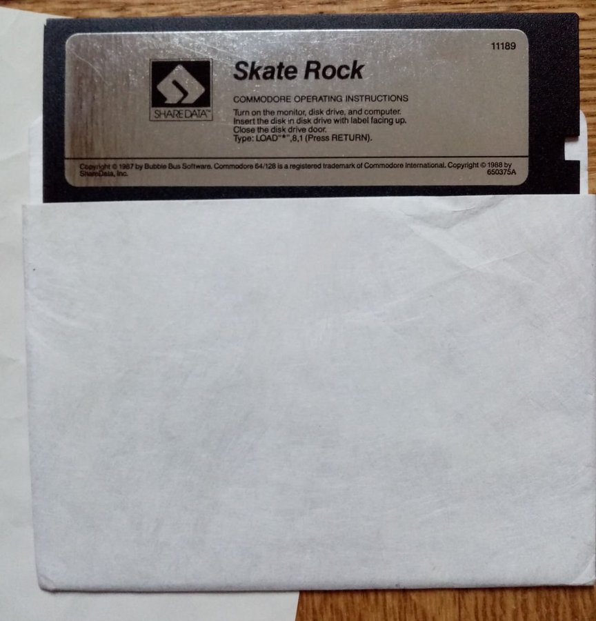 Skate Rock (Sharedata - Bubble Bus) Disk ->TESTAD<- Commodore 64 / C64 Spel