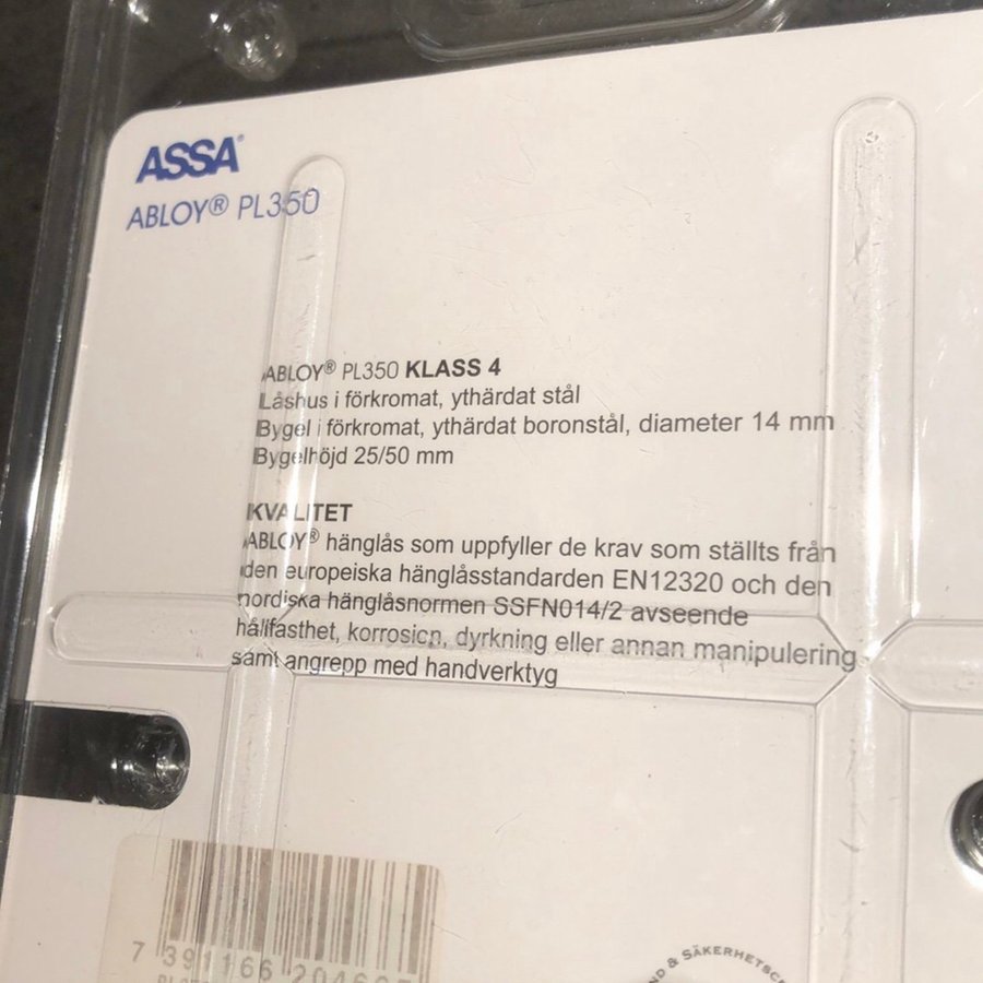 Assa Abloy PL350 Lås Klass 4