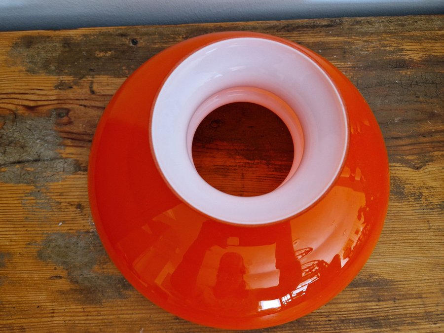 Västaskärm bästakupa lampkupa orange glas 60-70 tal oanvänd