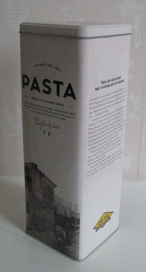 Stor burk / plåtburk Pasta ZETA