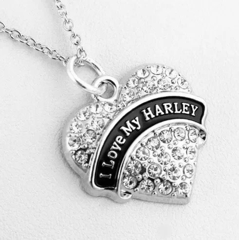 Harley Davidson "I Love My Harley" kristallhalsband NYTT