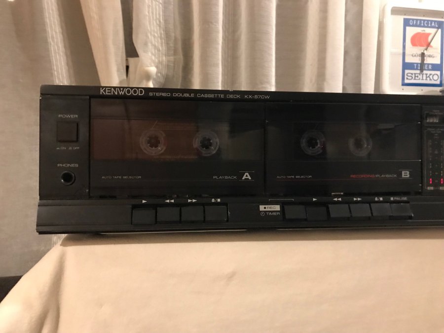 Kenwood KX-57CW Stereo Double Cassette Deck * sparsamt använd*fungerar perfekt*