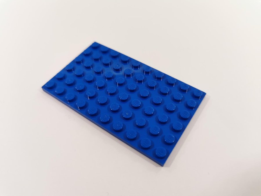 Lego - platta - plate - 6x10 - part 3033 - blå