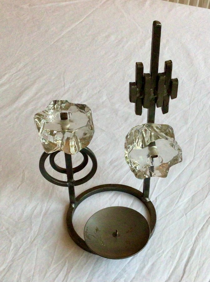 Ljusstake i metall och glas, Boström original design