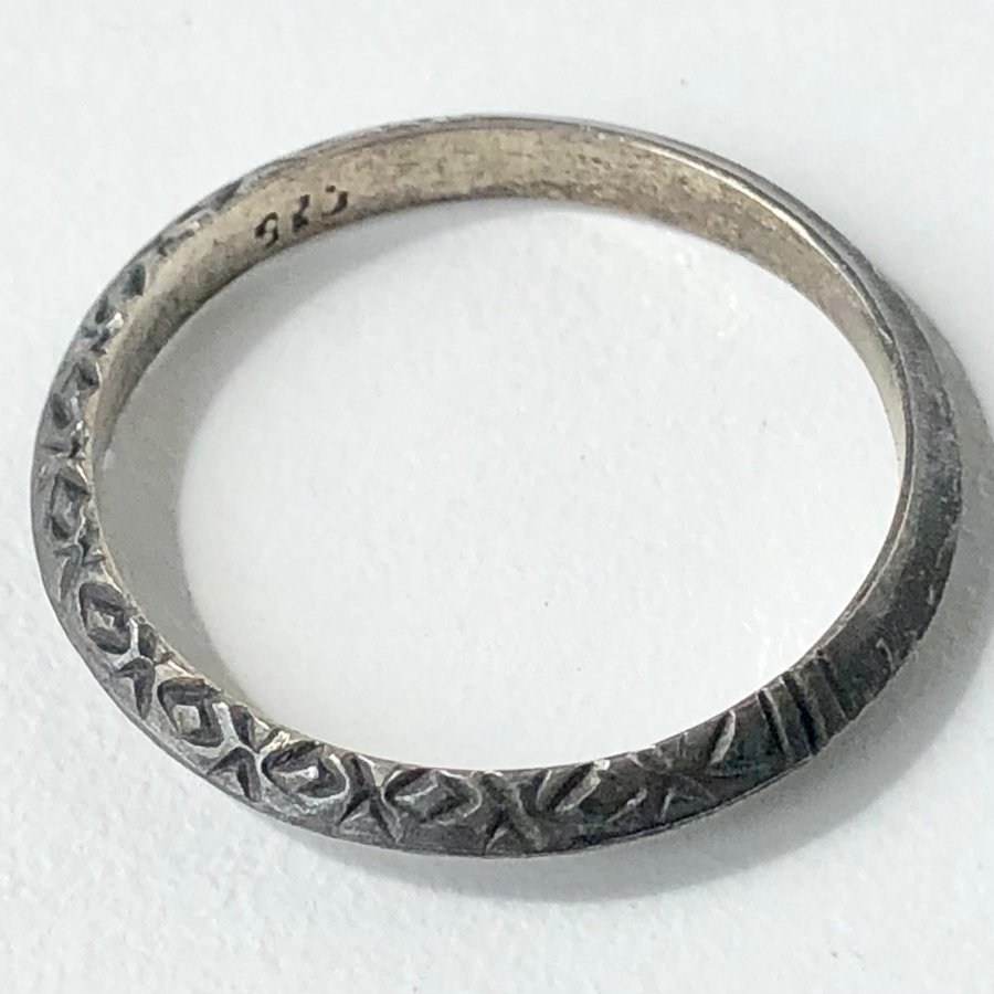 925 silver ring med mönster och oxiderad finnish - sterlingsilver