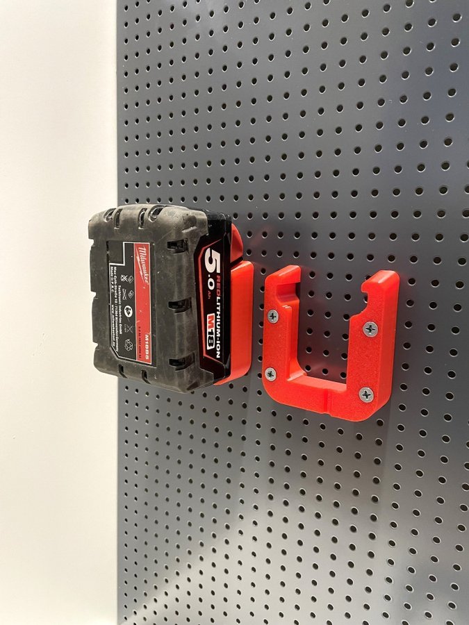 10-Pack Batterihållare Milwaukee M18 Röd