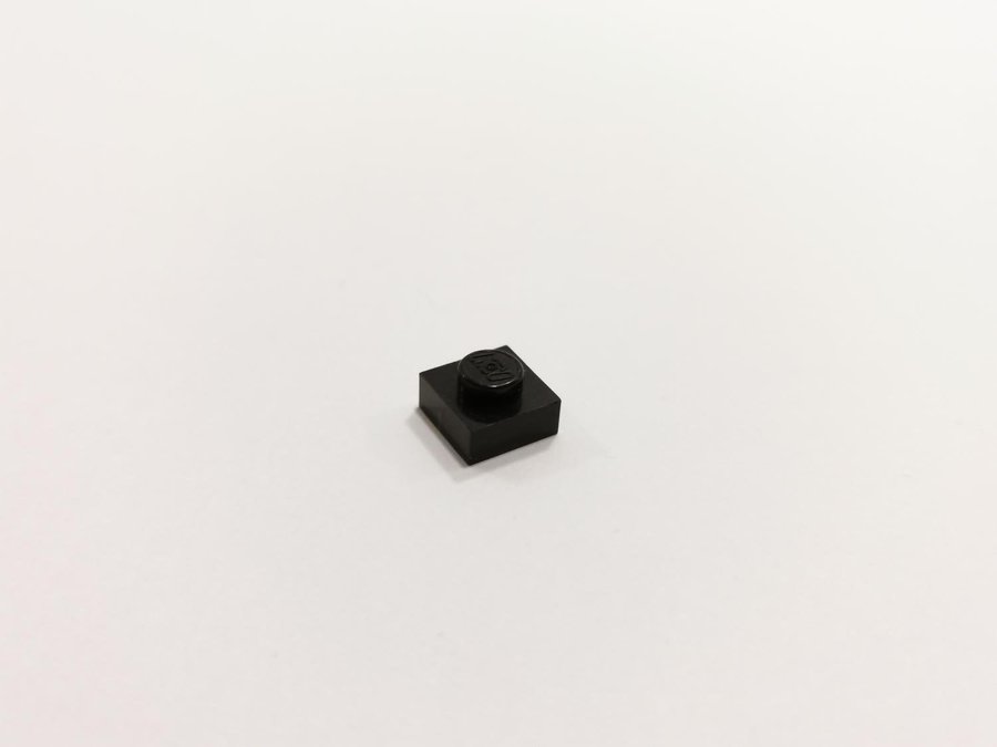 Lego - plate - 1x1 - part 3024 - svart