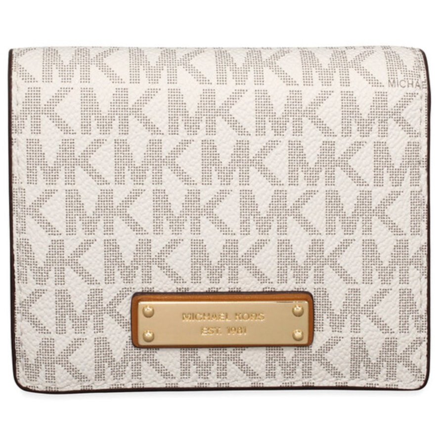 HELT NY INPLASTAD Michael Kors Jet Set Card Holder - Vanilla