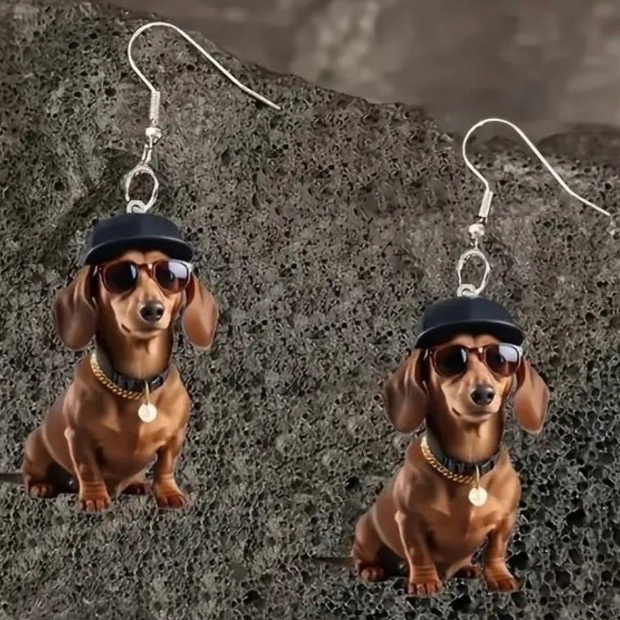 Nya Fina TAX Örhängen Till Jul - Dachshund -