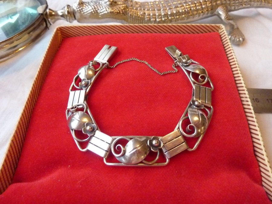 Äkta vintage sterling silver armband design Hugo Grun Y8 24 gr finaste skick