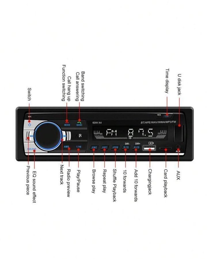 Bilstereo Inbygd Skärmaux TF-Card usb mp5 touch bluetooth camera input