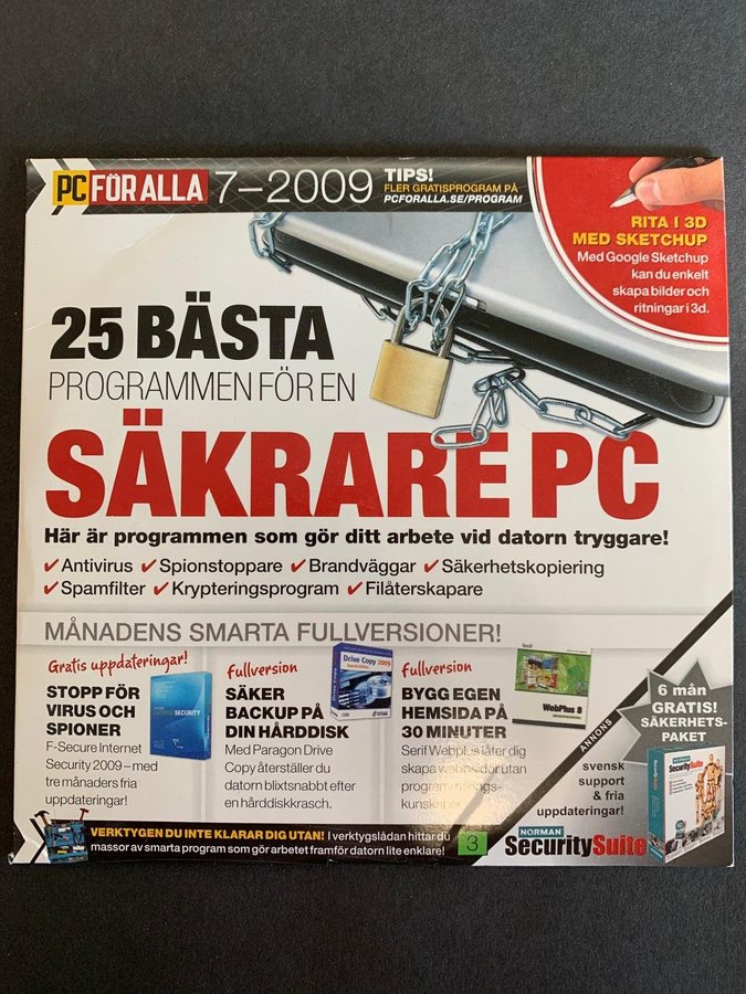 CD med PC-program och tips (bifogades PC För Alla nr 7 2009)