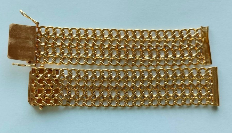 18K Gult Guld Armband, Vikt ca. 36.88g.