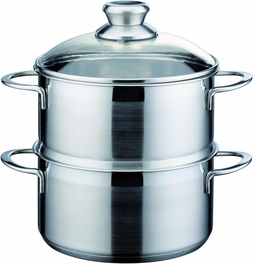 BID! GSW Stainless Steel Steamer with Insert, Silver, 20 cm!