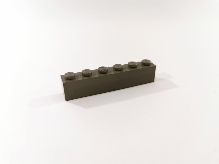 Lego - bit - bas - brick - 1x6 - part 3009 - mörkgrå (old dark gray)