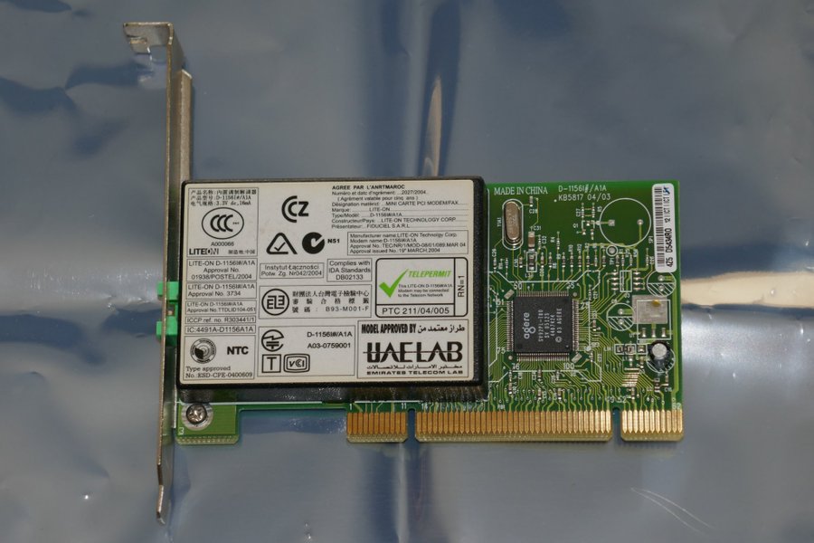 Faxmodem LiteOn D-1156, HP 5188-1025, RJ11, 56k, PCI, otestat