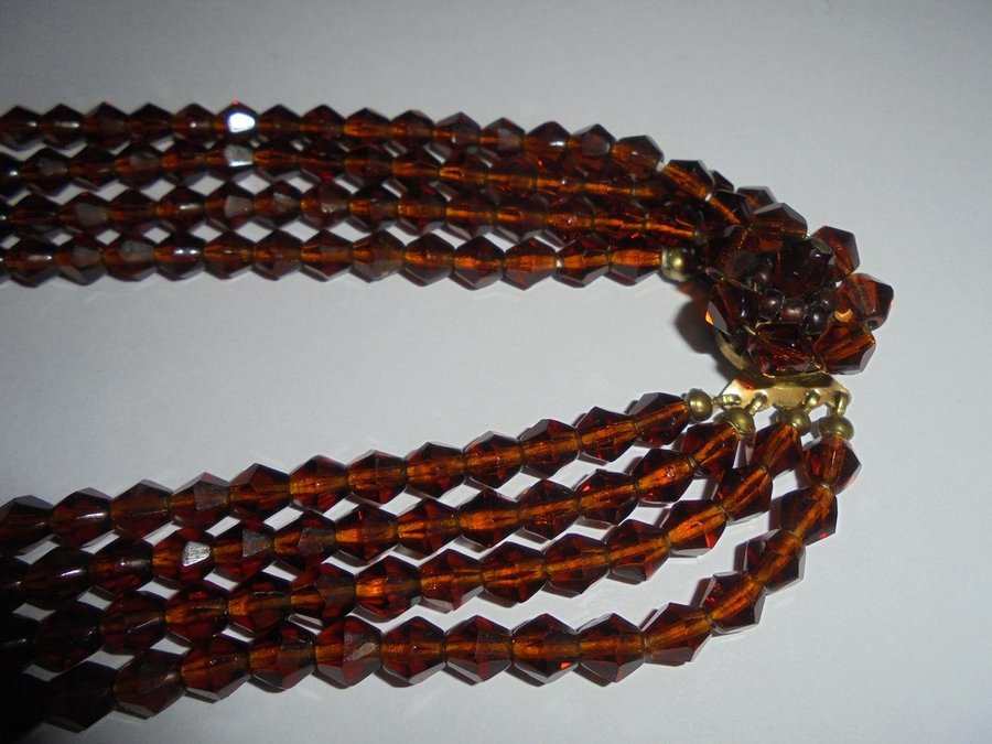 halsband av glas vintage 50-tal