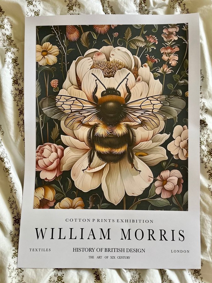 Poster A3 William Morris ”Buzzing bee”