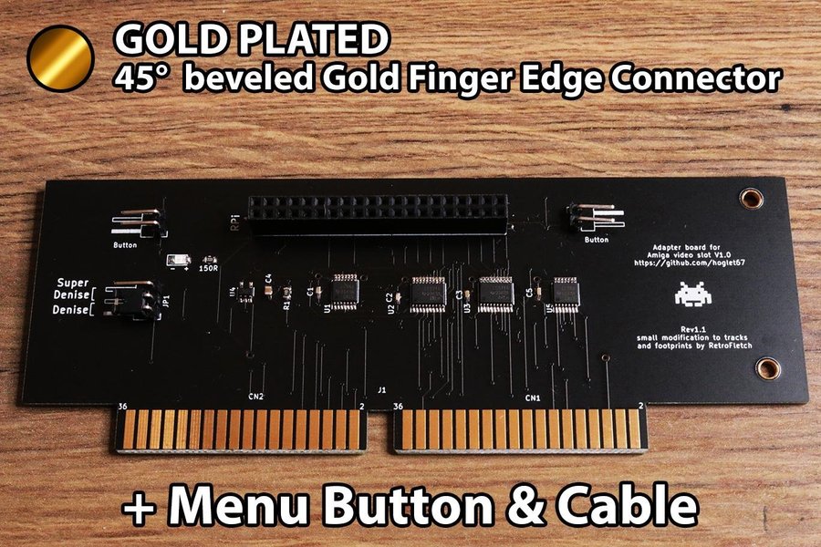 GOLD AMIGA HDMI 2000 / 3000 Raspberry Pi Zero modul för A2000 / A3000 videoslot