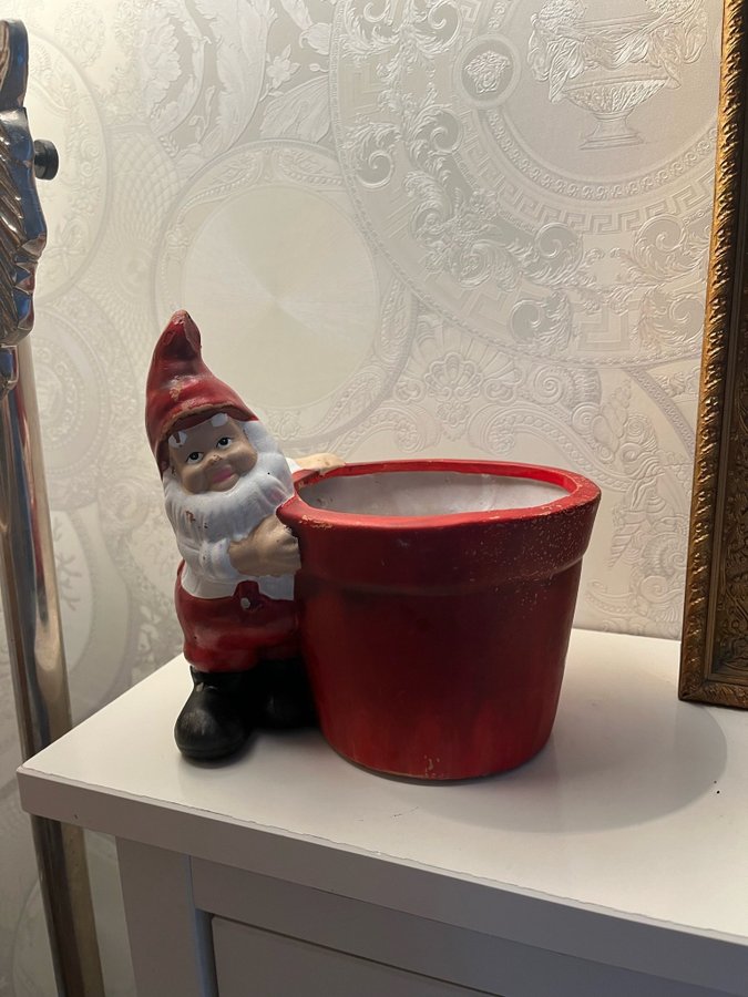 Jätte fin äldre blomkruka större tomte retro